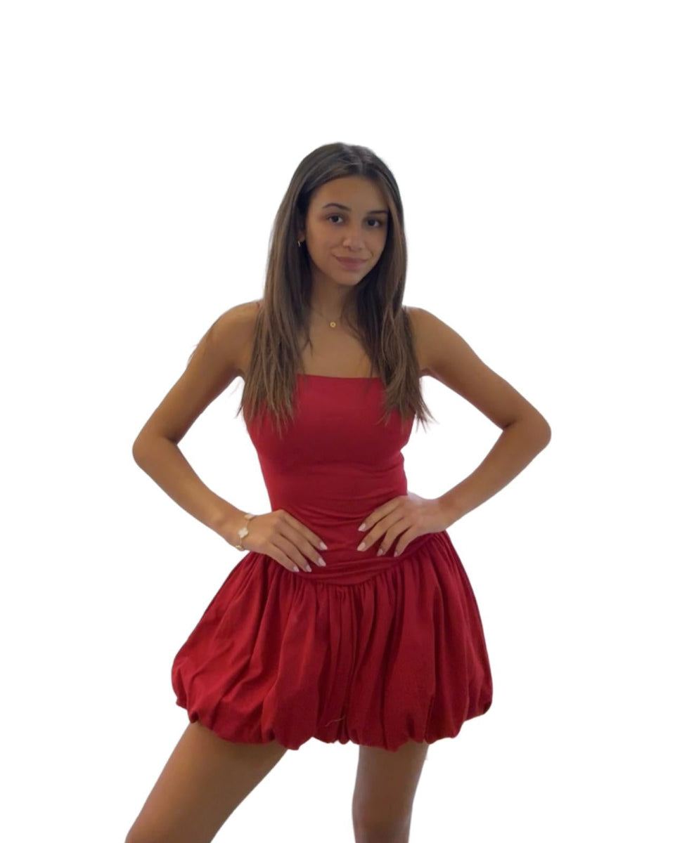 knee length dresses for ladies Kloe Bubble Skirt Strapless Mini Dress