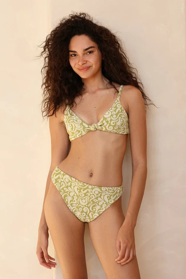 Dippin Daisys Zen Top, Nocturnal Bottom Twin Fin Matcha Bikini - NeptunesBoutique
