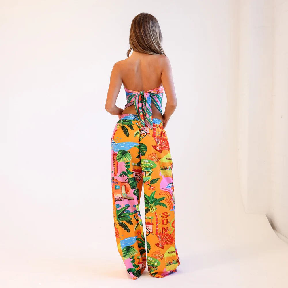 Drawstring Summer Pants - Sunlit Spritz - NeptunesBoutique