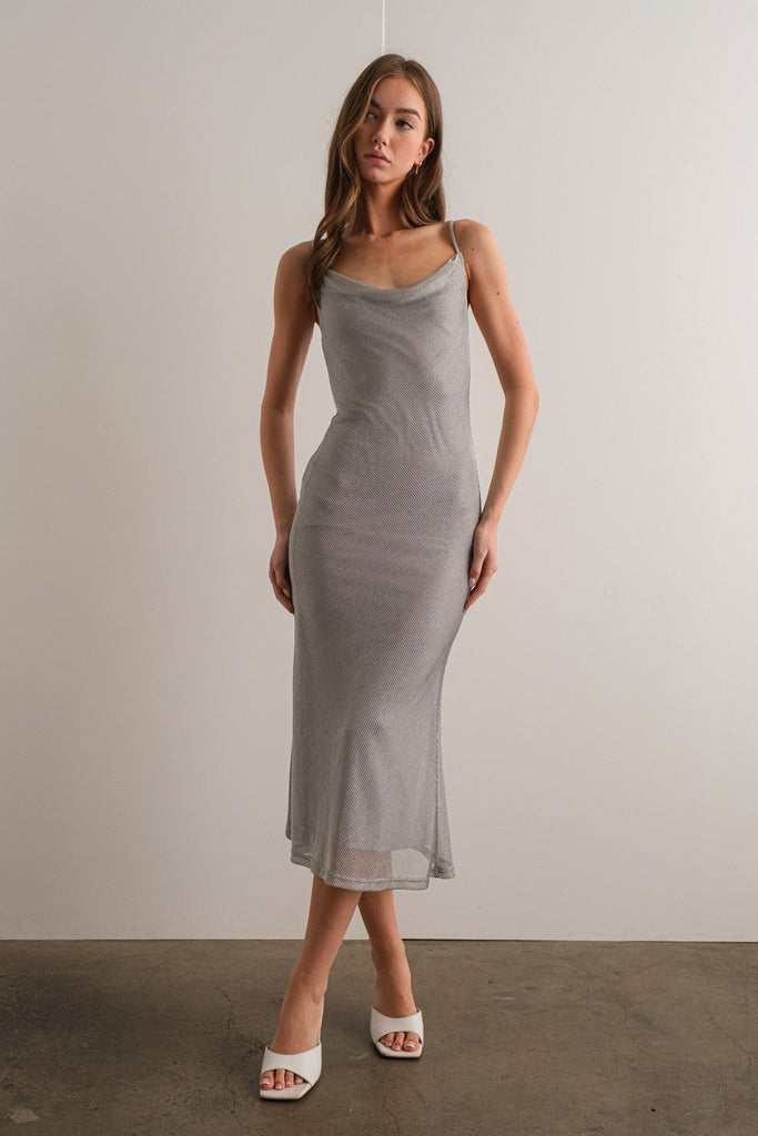 Eden Metallic Cami Midi Dress - NeptunesBoutique