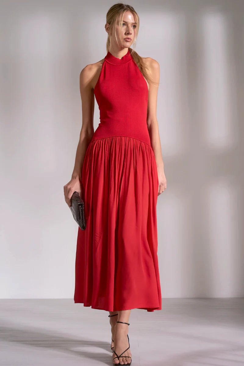 elan maxi dress Women's Strapless with Elastic Drawstring Waistband (Dark Blue, Medium) at Amazon Women's Clothing store and made for goldenhour getaways Elan Smocked Halter Maxi Dress