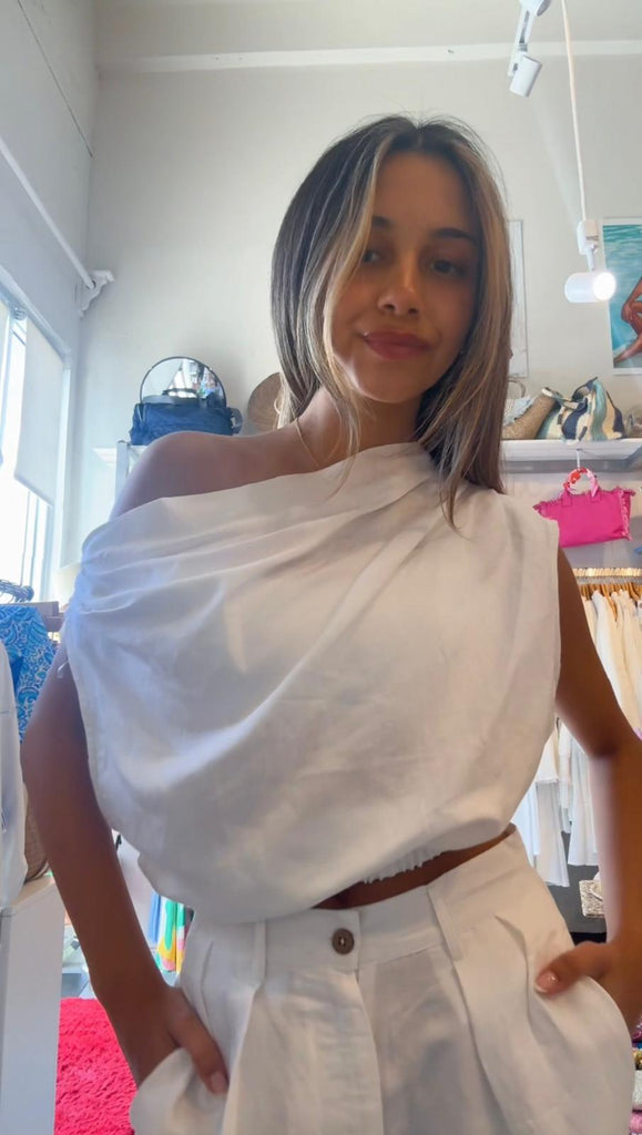 Elan One Shoulder Sleeveless Top - NeptunesBoutique
