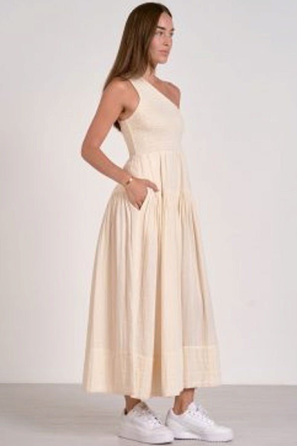 Elan One Shoulder Smocked Maxi Dress NeptunesBoutique Elan One Shoulder Smocked Maxi Dress NeptunesBoutique