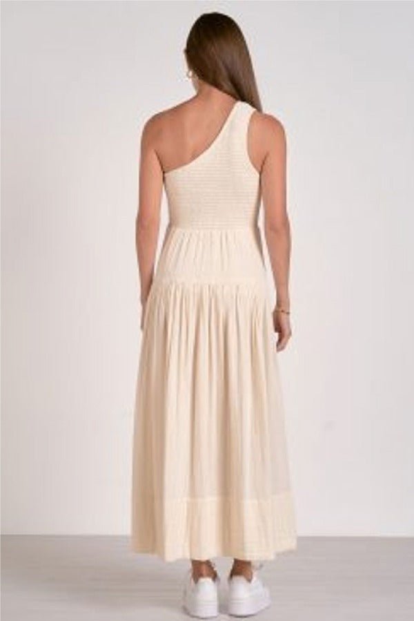 Elan One Shoulder Smocked Maxi Dress Small Elan One Shoulder Smocked Maxi Dress Small