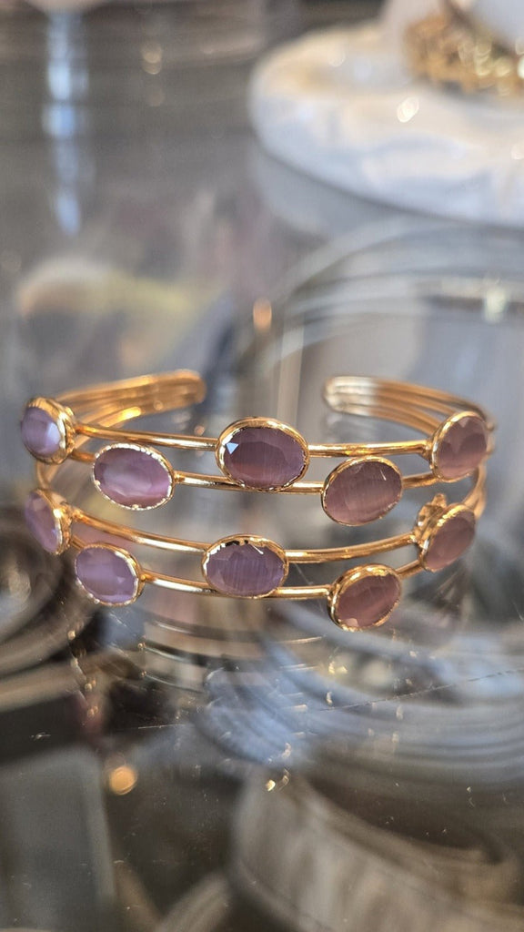 Eve Foxx 10 Stone Cat Eye Gold Bracelets (Colors Available) - NeptunesBoutique