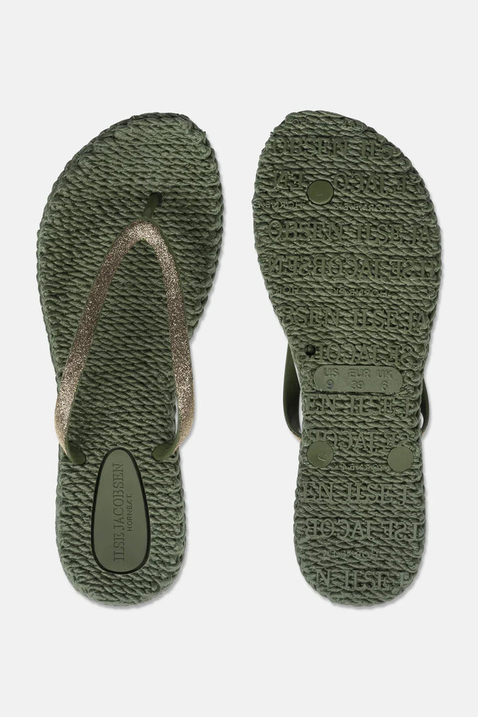 Il Jacobsen Flip Flops with Glitter Army - NeptunesBoutique