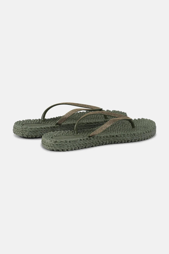 Il Jacobsen Flip Flops with Glitter Army - NeptunesBoutique