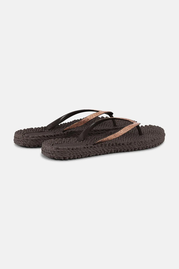 Il Jacobsen Flip Flops with Glitter Prune - NeptunesBoutique