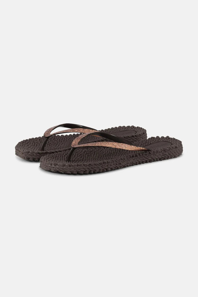 Il Jacobsen Flip Flops with Glitter Prune - NeptunesBoutique