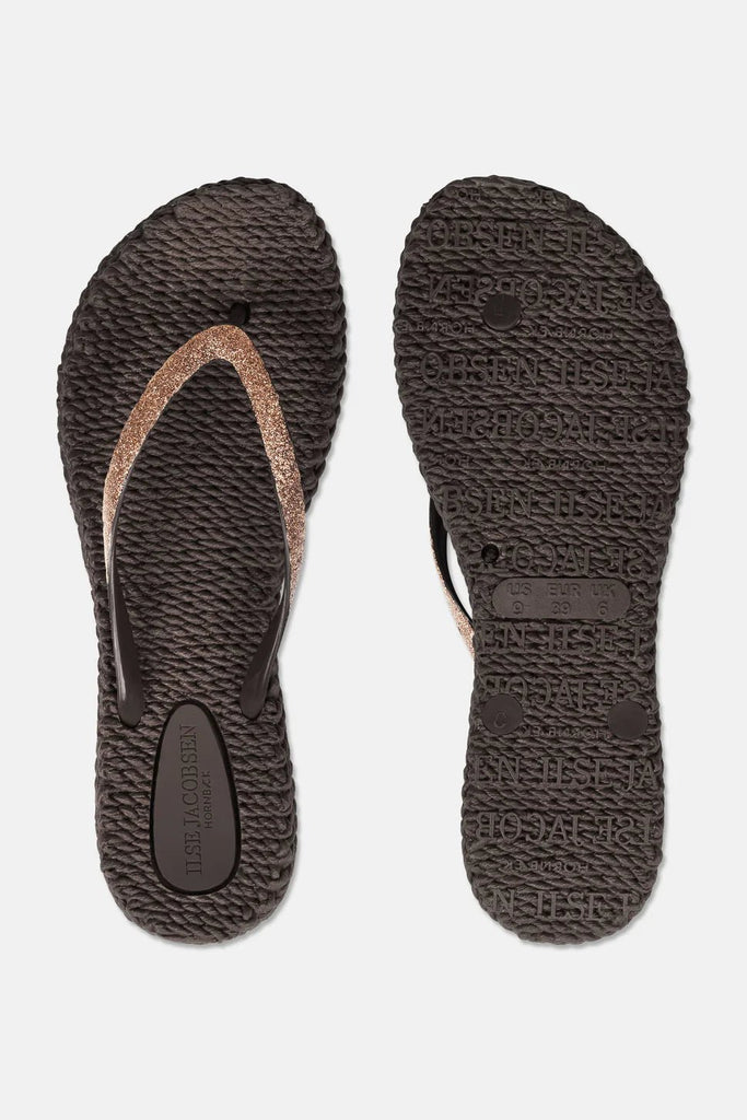 Il Jacobsen Flip Flops with Glitter Prune - NeptunesBoutique