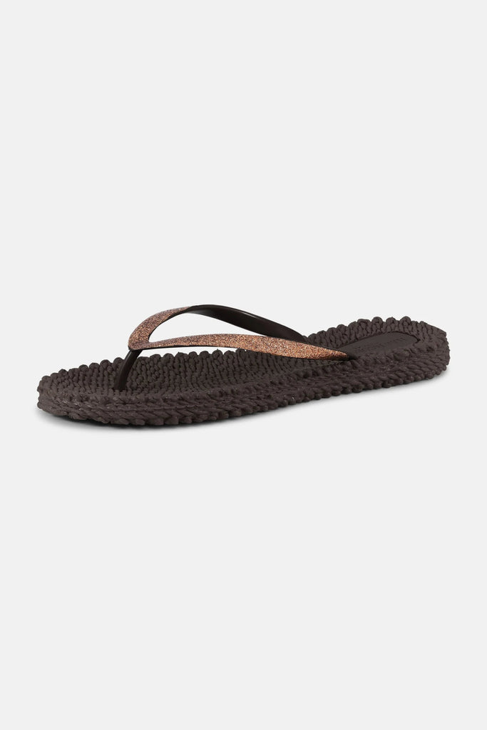 Il Jacobsen Flip Flops with Glitter Prune - NeptunesBoutique
