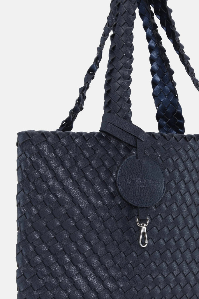 Il Jacobsen Tote Bag Reversible Navy Metallic Blue - NeptunesBoutique