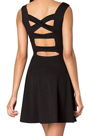 Juniors Sleeveless Dress with Cut Out Back (Colors Available) - NeptunesBoutique