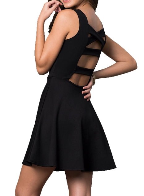 Juniors Sleeveless Dress with Cut Out Back (Colors Available) - NeptunesBoutique