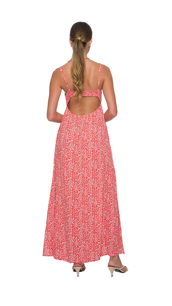 Khush Olivia Belle Maxi Dress - Magnolia Red coral - NeptunesBoutique