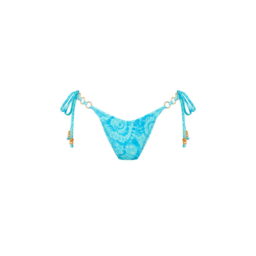 Kulanis Trio Ring Cheeky Tie Bikini Bottom - Starry Seas - NeptunesBoutique