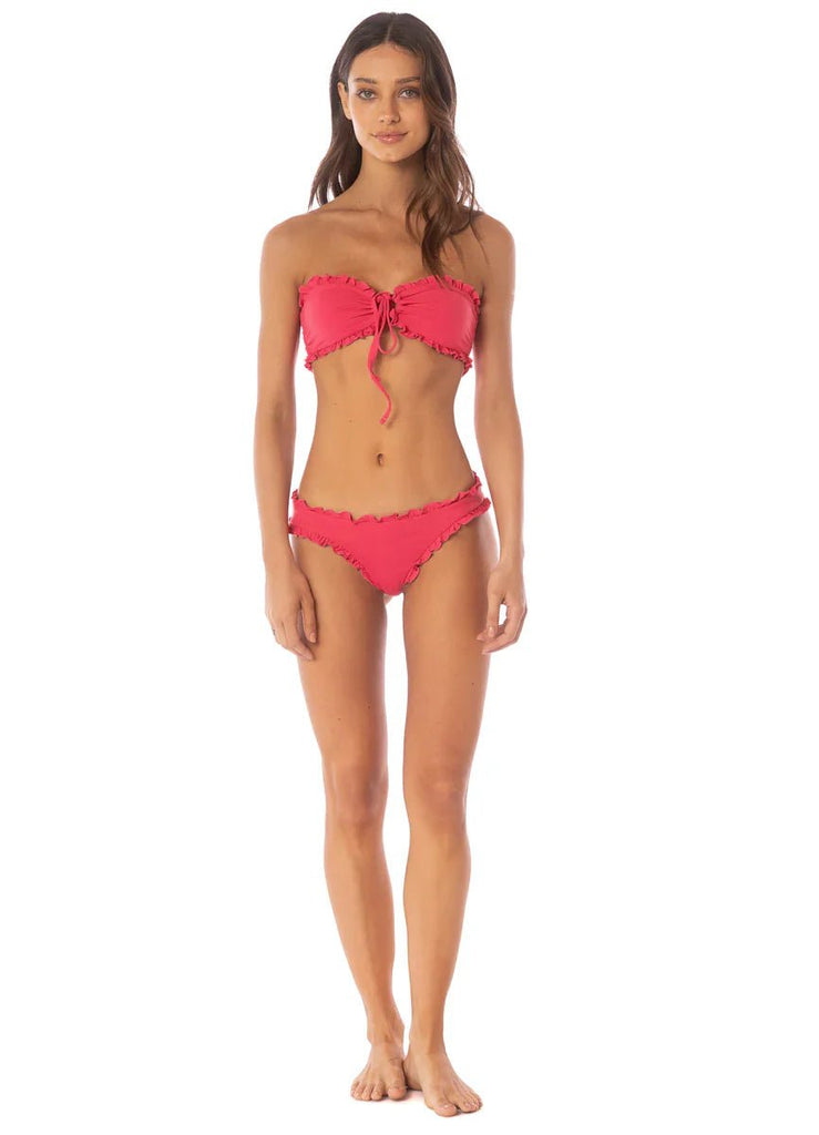 Maaji Cherry Crush Cherry Lotus Ruffle Bikini Top / Cherry Crush Dafne Low Rise Bikini Bottom - NeptunesBoutique