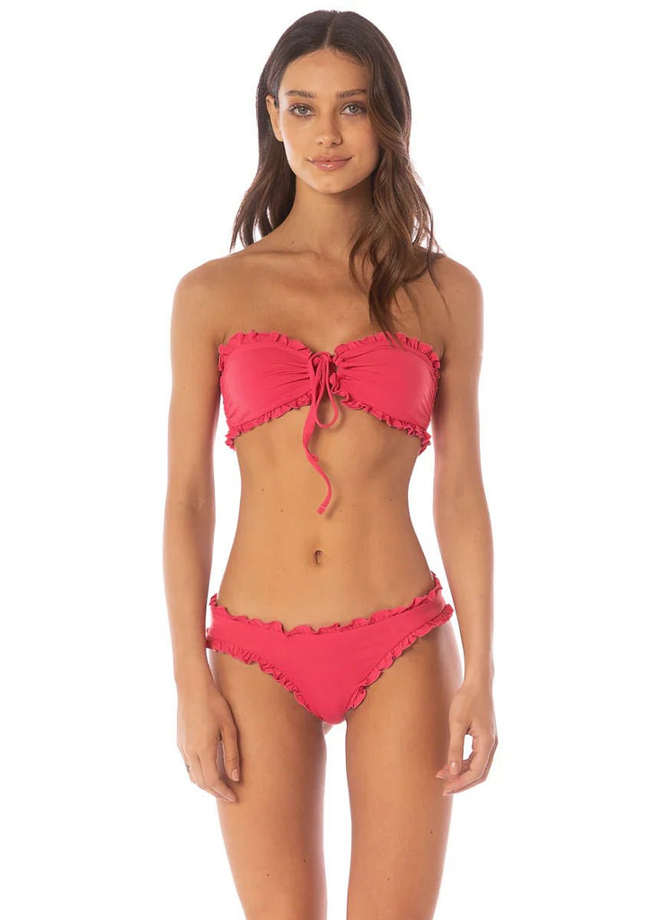 Maaji Cherry Crush Cherry Lotus Ruffle Bikini Top / Cherry Crush Dafne Low Rise Bikini Bottom - NeptunesBoutique