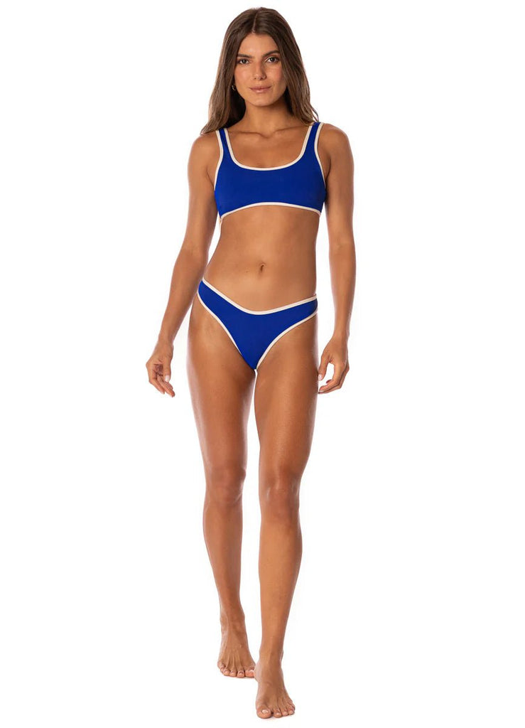 Maaji Cobalt Blue Jilly Sporty Bralette Bikini Top / Maaji Cobalt Blue Splendour Regular Rise Thin Side Bikini Bottom - NeptunesBoutique