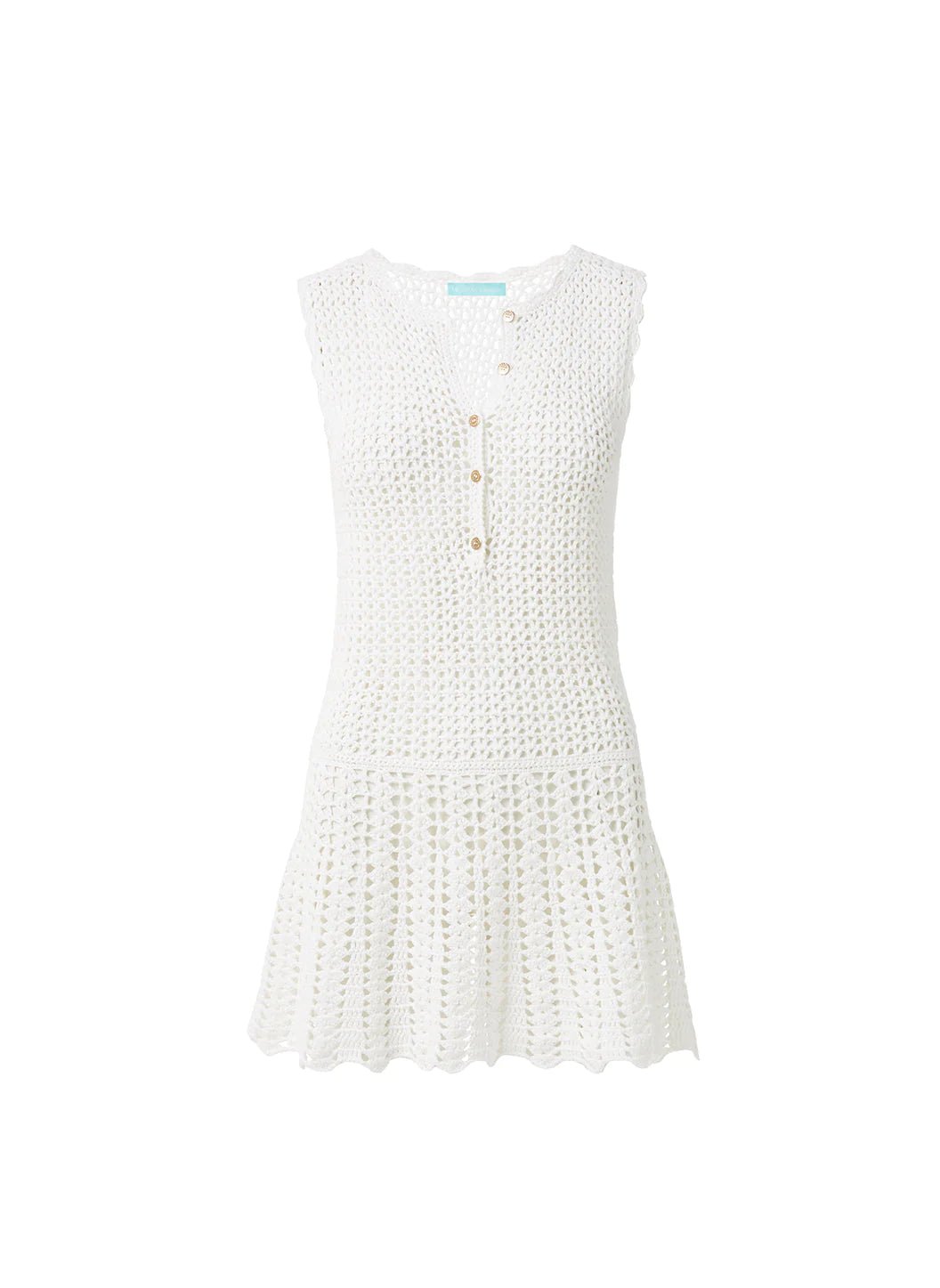 melissa odabash white crochet dress Melissa Odabash Womens White Rosie Semi-sheer Cotton-knit Mini Dress L