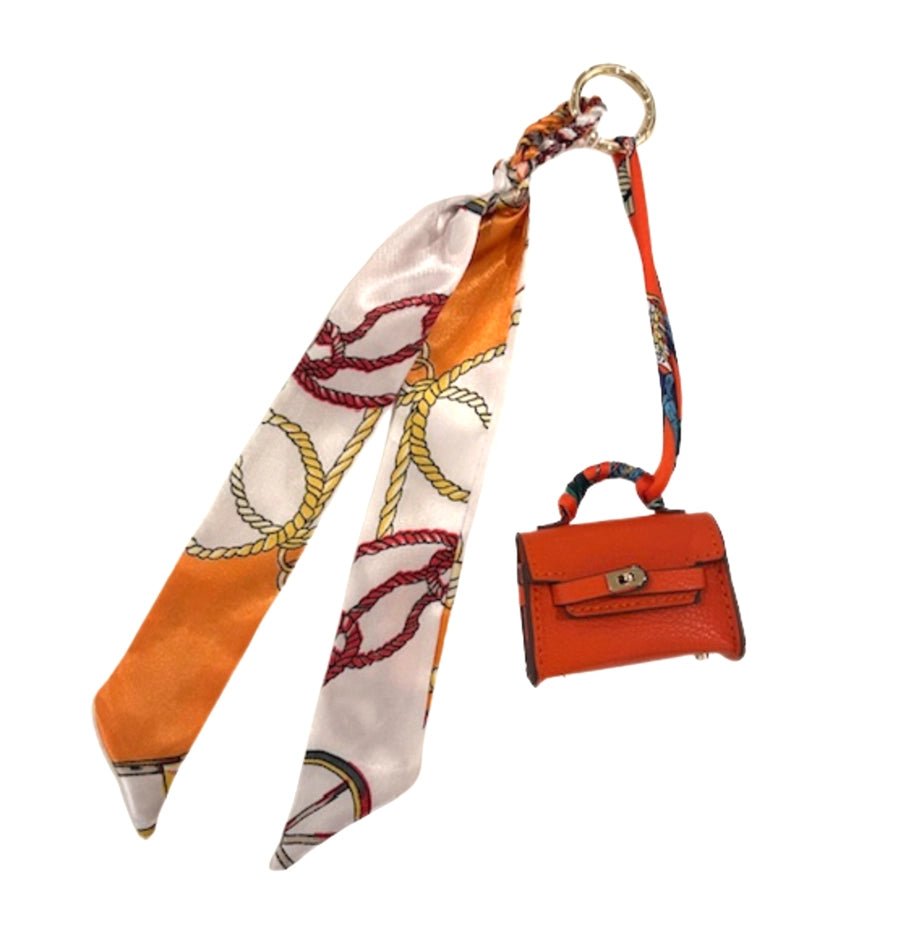 Mini Designer Bag Charms with Scarf - NeptunesBoutique