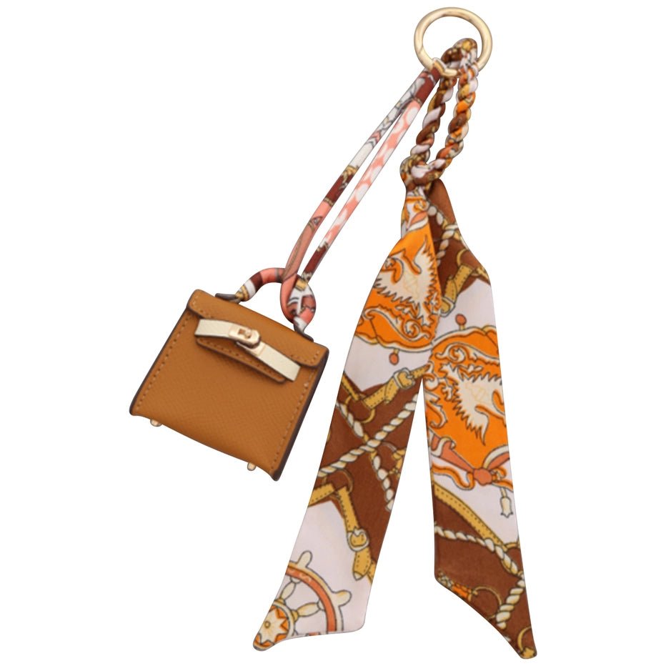 Mini Designer Bag Charms with Scarf - NeptunesBoutique
