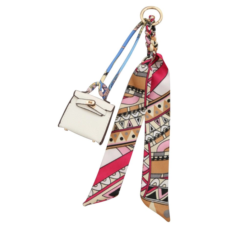 Mini Designer Bag Charms with Scarf - NeptunesBoutique