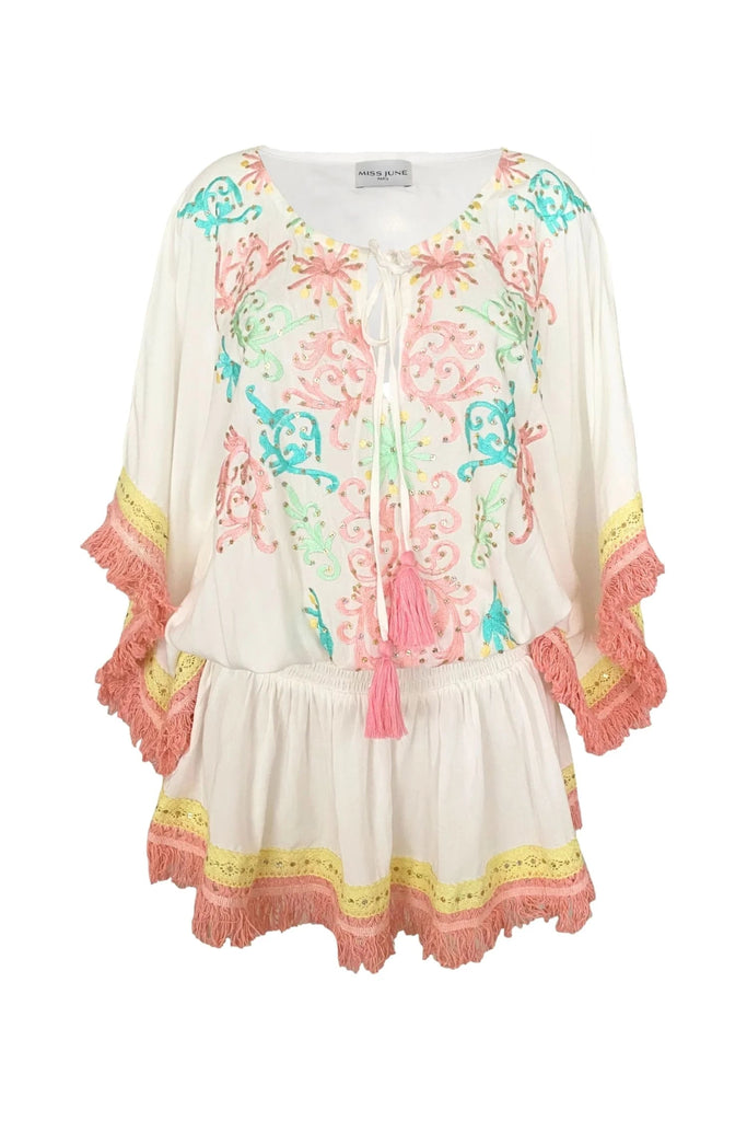 Miss June Sejla Short Dress White - NeptunesBoutique