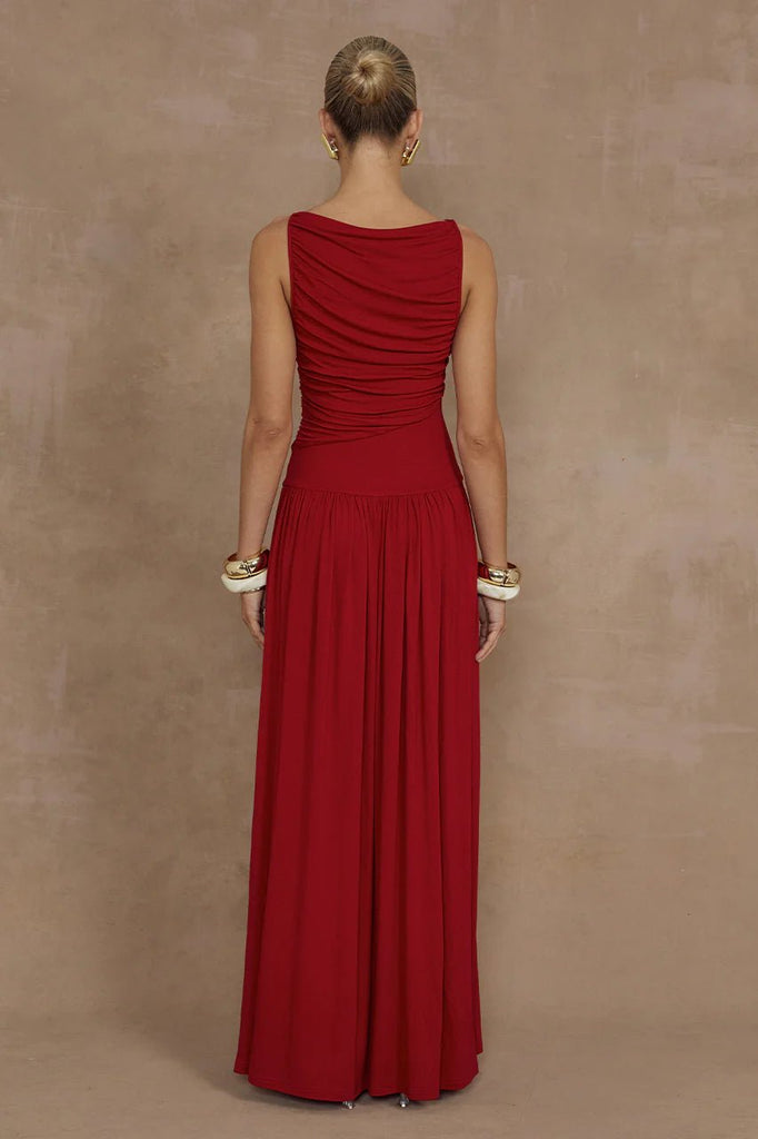Nalla Maxi Dress Cherry Red - NeptunesBoutique
