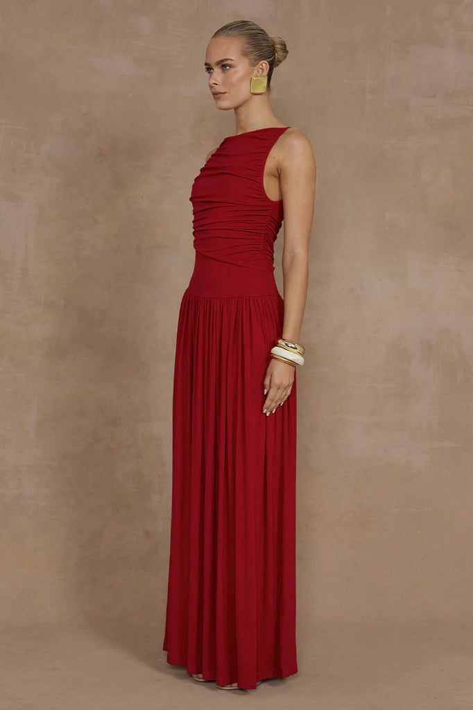 Nalla Maxi Dress Cherry Red - NeptunesBoutique