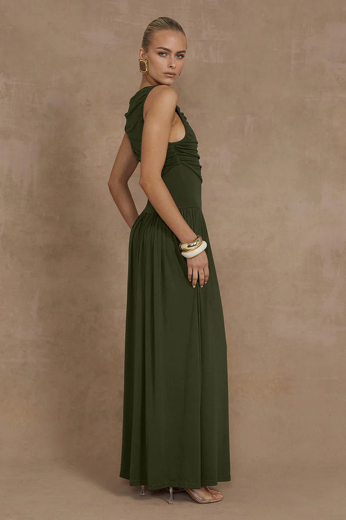 Nalla Maxi Dress Olive - NeptunesBoutique