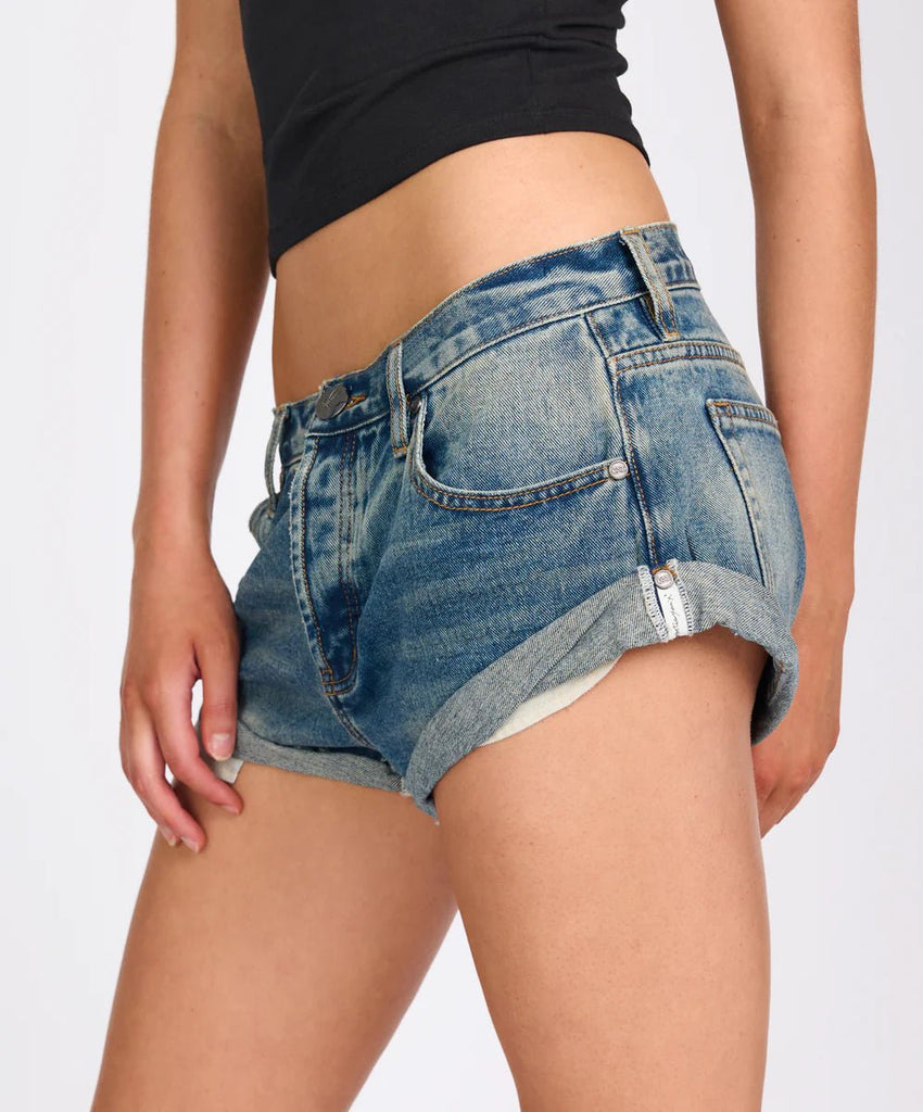 One Teaspoon Bandits Low Waist Denim Shorts - Phoenix Blue - NeptunesBoutique