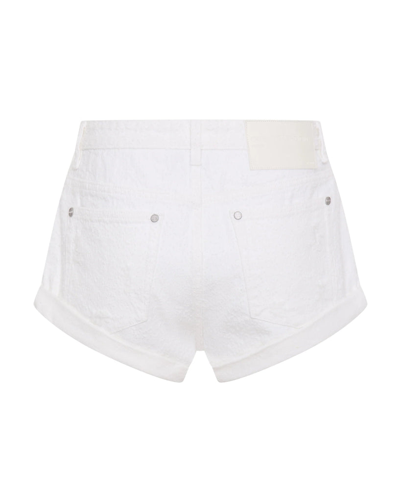 One Teaspoon Bandits Low Waist Denim Shorts - Textured White - NeptunesBoutique