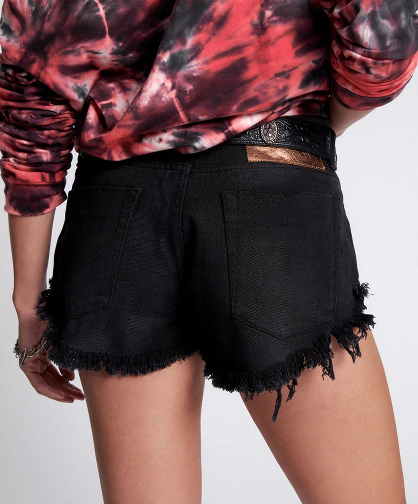 One Teaspoon Black Oak Dukes Low Waist Mini Denim Shorts - NeptunesBoutique