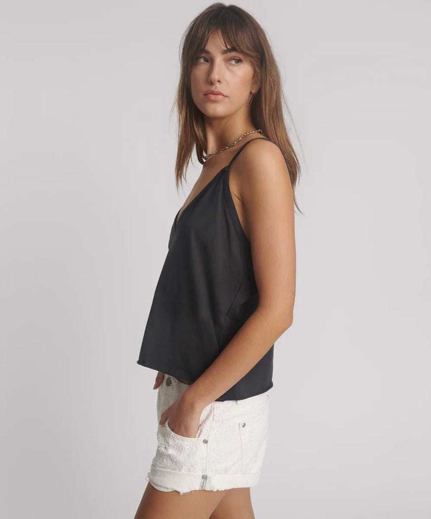 One Teaspoon Deep V Front Singlet - Black - NeptunesBoutique