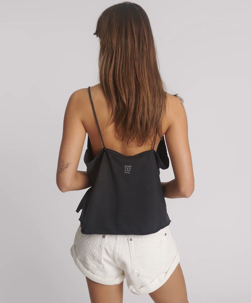 One Teaspoon Deep V Front Singlet - Black - NeptunesBoutique