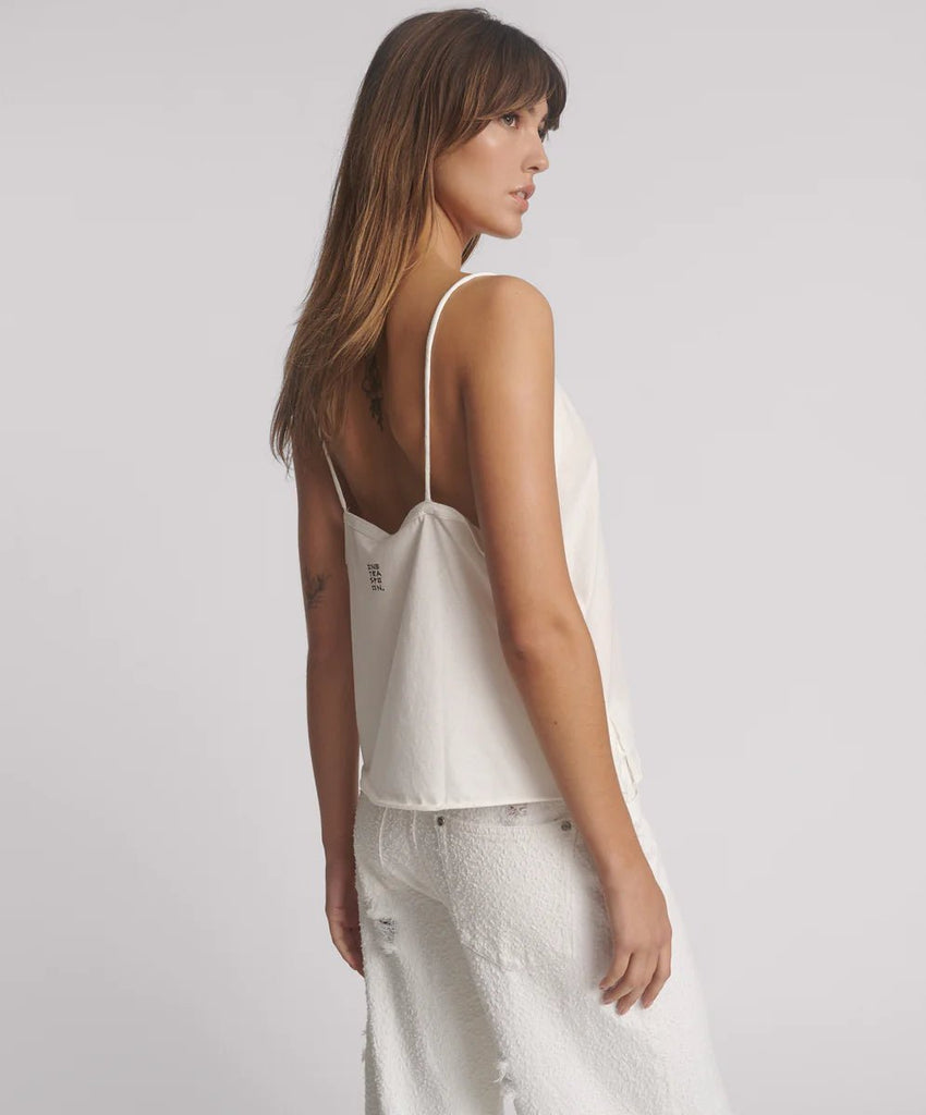 One Teaspoon Deep V Front Singlet - White - NeptunesBoutique
