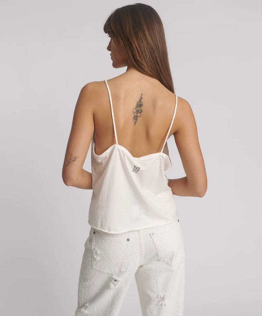 One Teaspoon Deep V Front Singlet - White - NeptunesBoutique