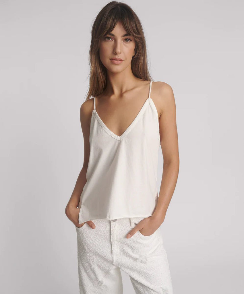 One Teaspoon Deep V Front Singlet - White - NeptunesBoutique