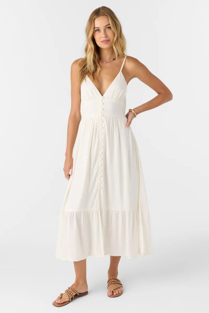 O'Neill Pilar Midi Dress - White - NeptunesBoutique