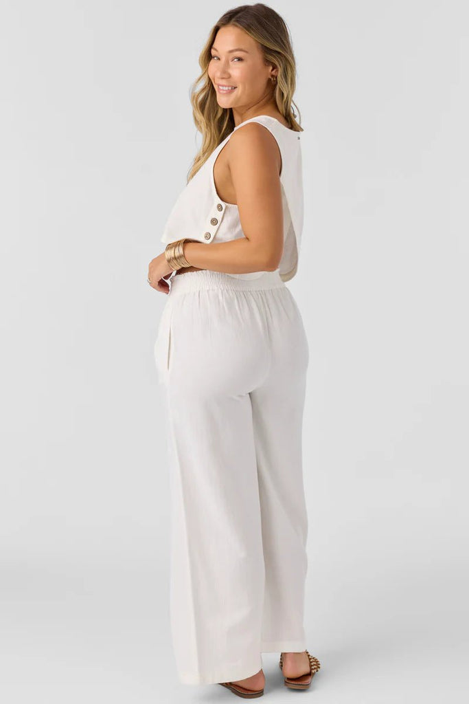 O'Neill Sanders Linen Top - White - NeptunesBoutique