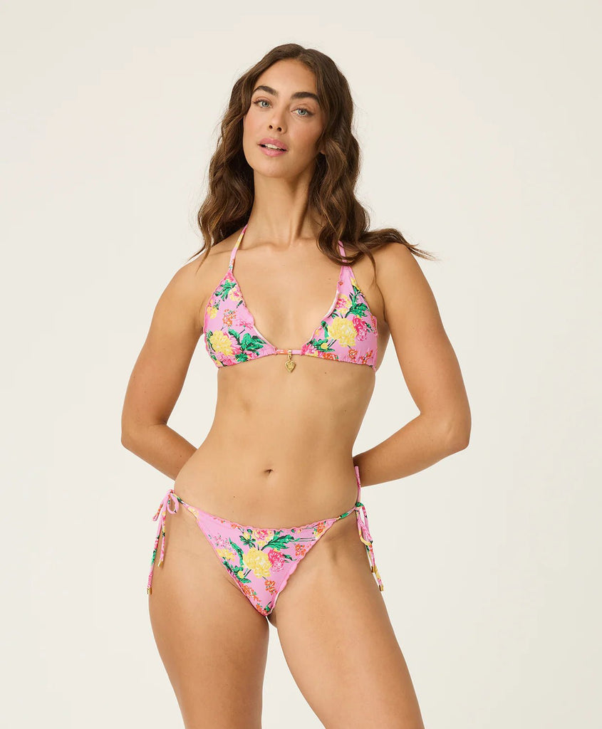 PQ Swim Dahlia Embroidered Lettuce Edge Triangle Top / Dahlia Embroidered Lettuce Edge Tie Side Bottom - NeptunesBoutique