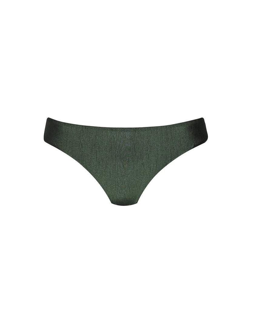 PQ Swim Olive Skyla Triangle Top / Olive Basic Ruched Teeny Bottom - NeptunesBoutique