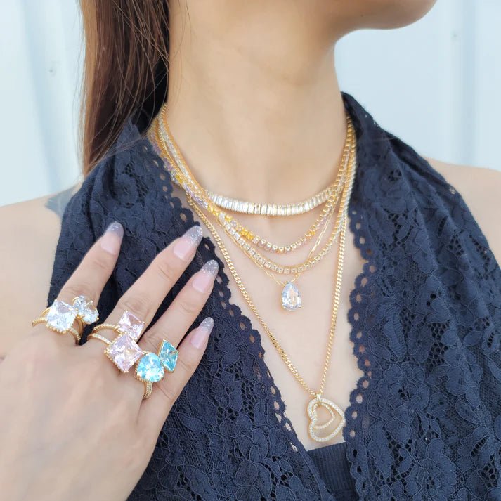 Princess Cut Cubic Zirconia Necklace - NeptunesBoutique