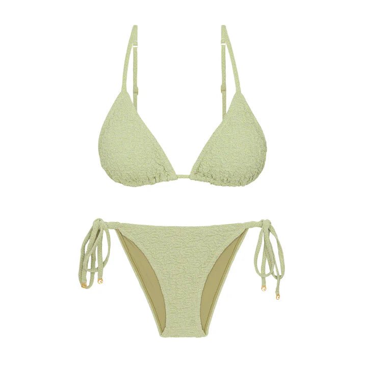 Rio de Sol Lia Brisa Pistache Top, Lacinho Pistache Bottom - NeptunesBoutique