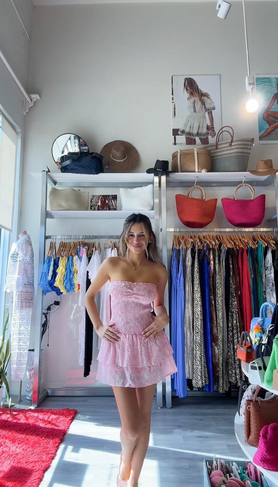 pink scrunchie dress Buy Miss Pink Floral Smocked Embroidery Dress With Matching Scrunchie Set from Next USA