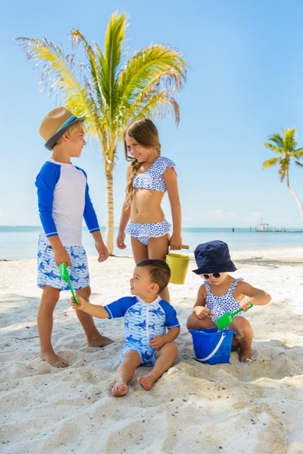 Snapper Rock White Blue Sleeve LS Rash Top - NeptunesBoutique