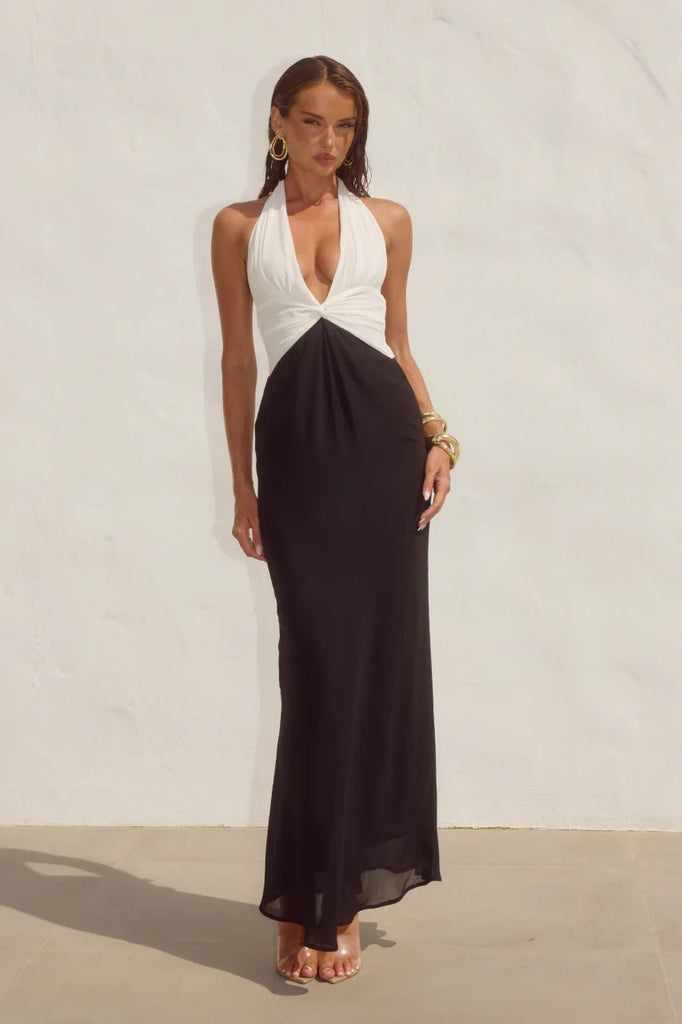 Tenaya Plunge V Neck Maxi Dress - NeptunesBoutique