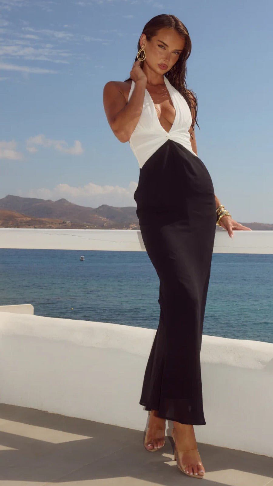 Tenaya Plunge V Neck Maxi Dress Small / Black Tenaya Plunge V Neck Maxi Dress Small / Black