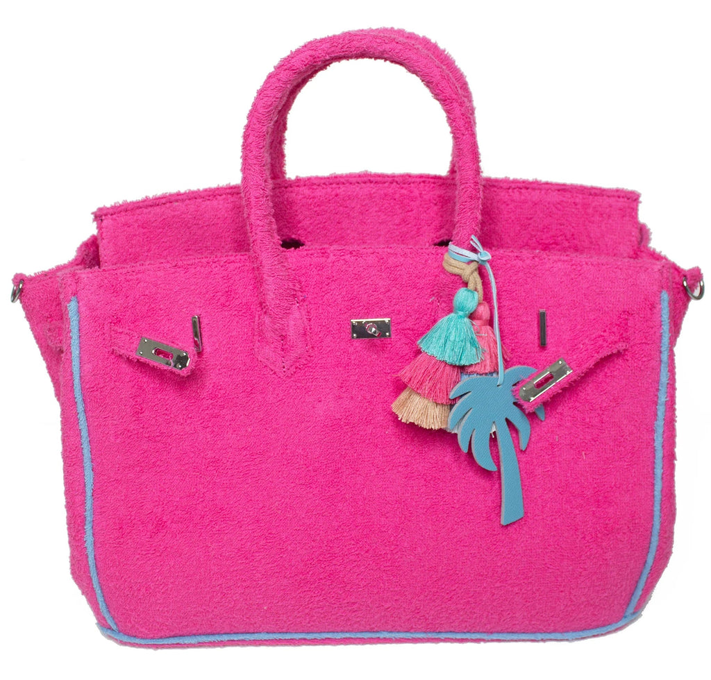 Terry Cloth Bag Fuschia - Large - NeptunesBoutique